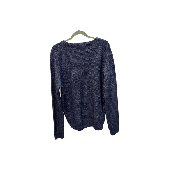 Alesbury Navy Blue Knit Sweater Mens Crewneck Long Sleeve Casual Cotton large - Picture 5 of 6